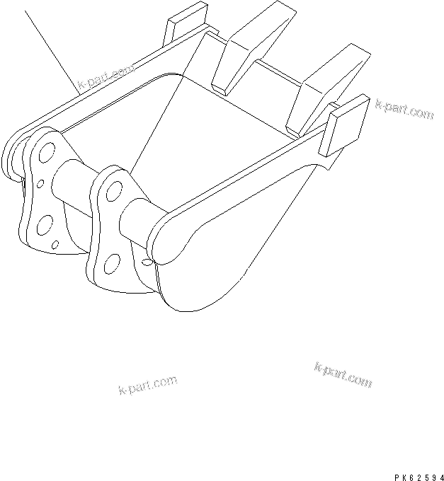 Komatsu parts book diagram for PC03-2 S/N 15001-UP: BUCKET (FOR TWO PIECE BOOM) ?  WIDTH 275MM