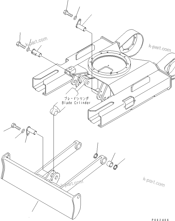 Komatsu parts book diagram for PC03-2 S/N 15001-UP: BLADE (BLADE AND PIN)
