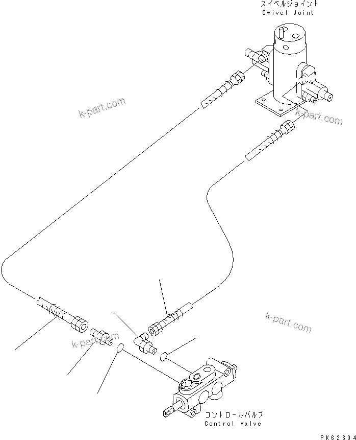 Komatsu parts book diagram for PC03-2 S/N 15001-UP: CARRY BUCKET CONTROL PIPING (2/2)