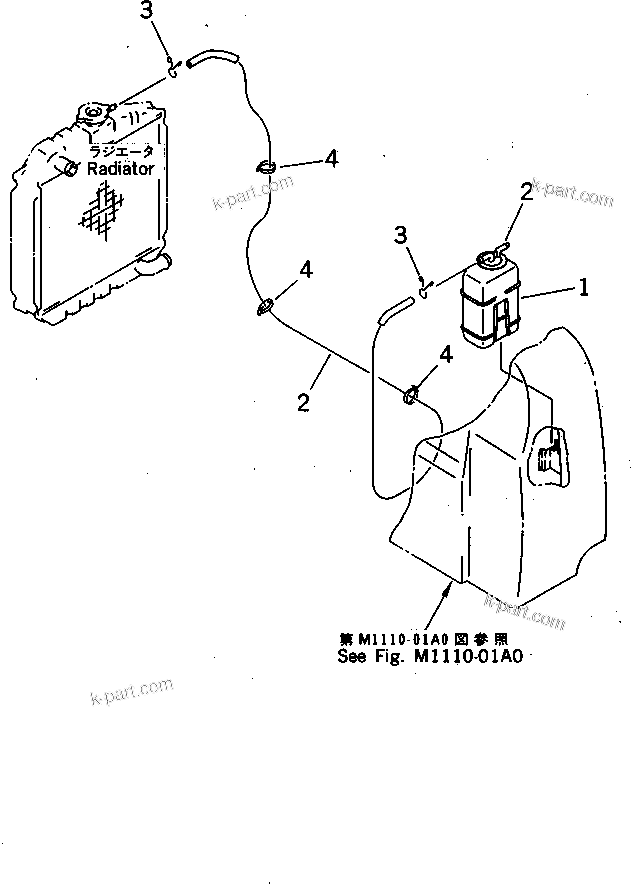 Komatsu parts book diagram for PC07-2 S/N 3001-UP: RESERVE TANK AND PIPING