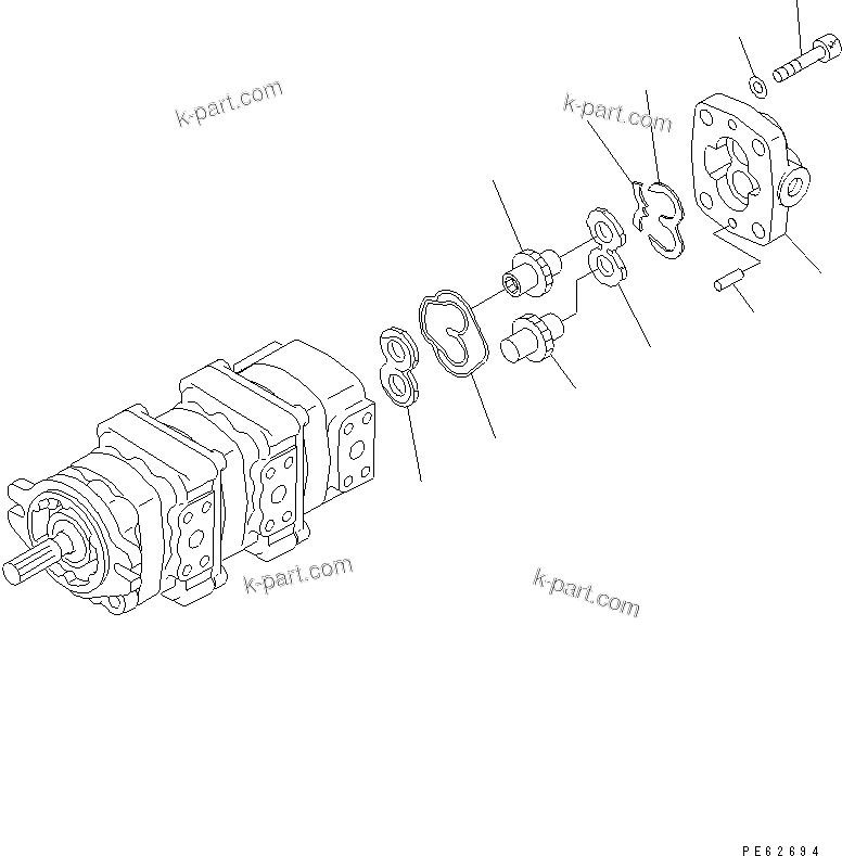Komatsu parts book diagram for PC07-2 S/N 3001-UP: HYDRAULIC PUMP (4/4) (FOR JAPAN) (INNER PARTS)(#5461-)