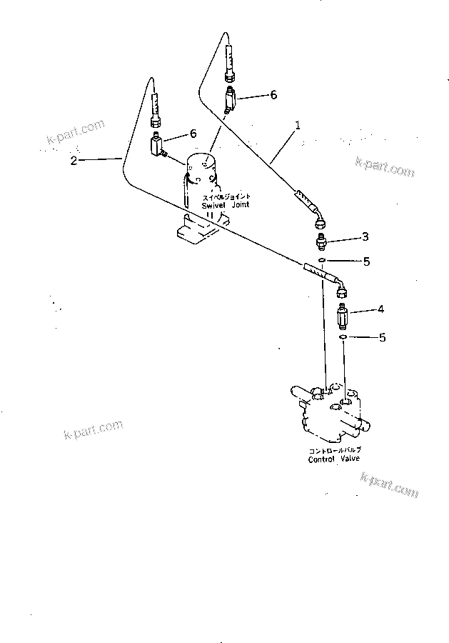 Komatsu parts book diagram for PC07-2 S/N 3001-UP: HYDRAULIC PIPING (BLADE CYLINDER LINE) (UPPER)(#3001-5460)