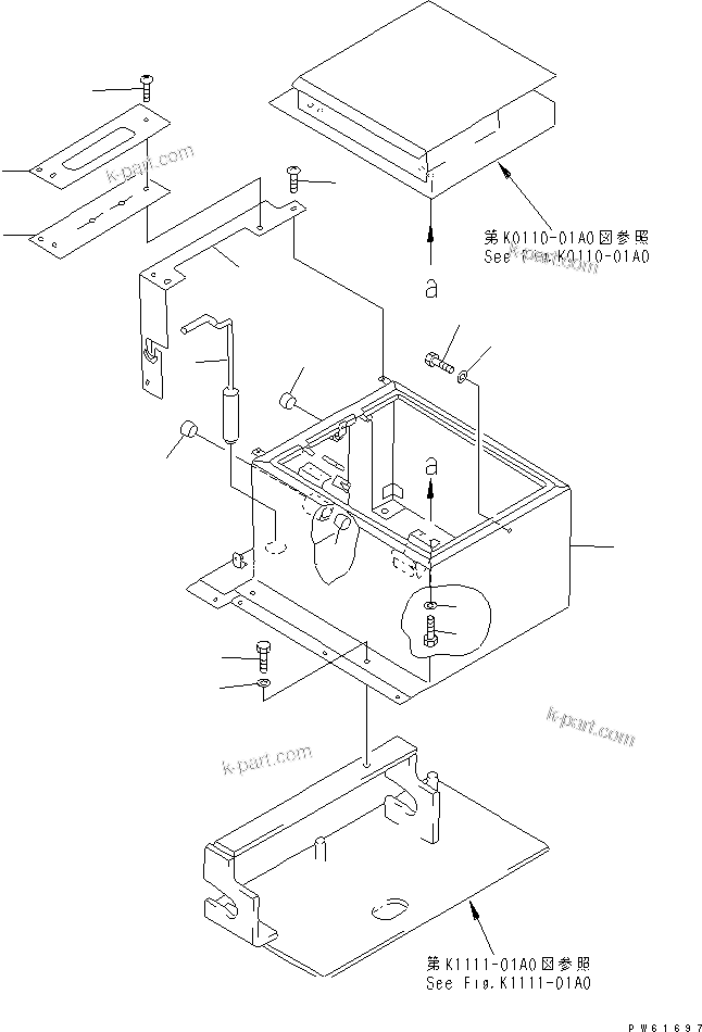 Komatsu parts book diagram for PC07-2 S/N 3001-UP: OPERATOR'S SEAT STAND AND SWING LOCK PIN(#3001-4091)