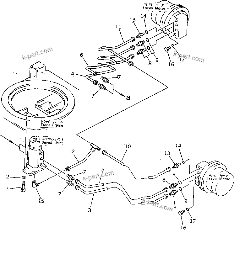 Komatsu parts book diagram for PC07-2 S/N 3001-UP: LOWER PIPING(#3001-5460)