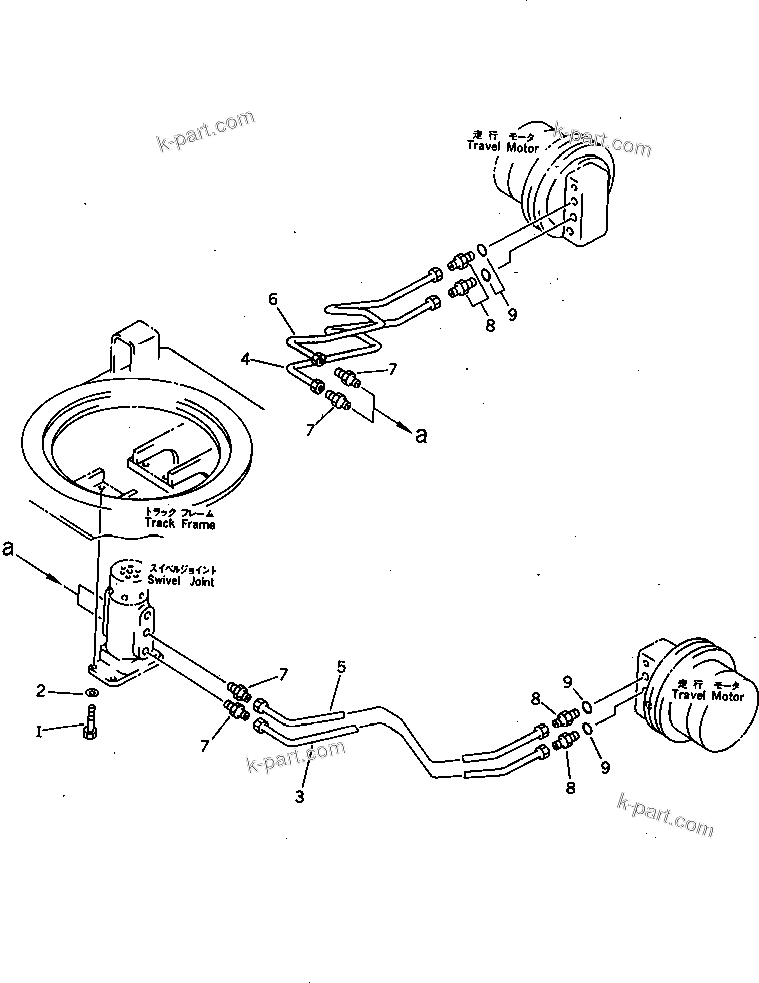 Komatsu parts book diagram for PC07-2 S/N 3001-UP: LOWER PIPING(#5461-)