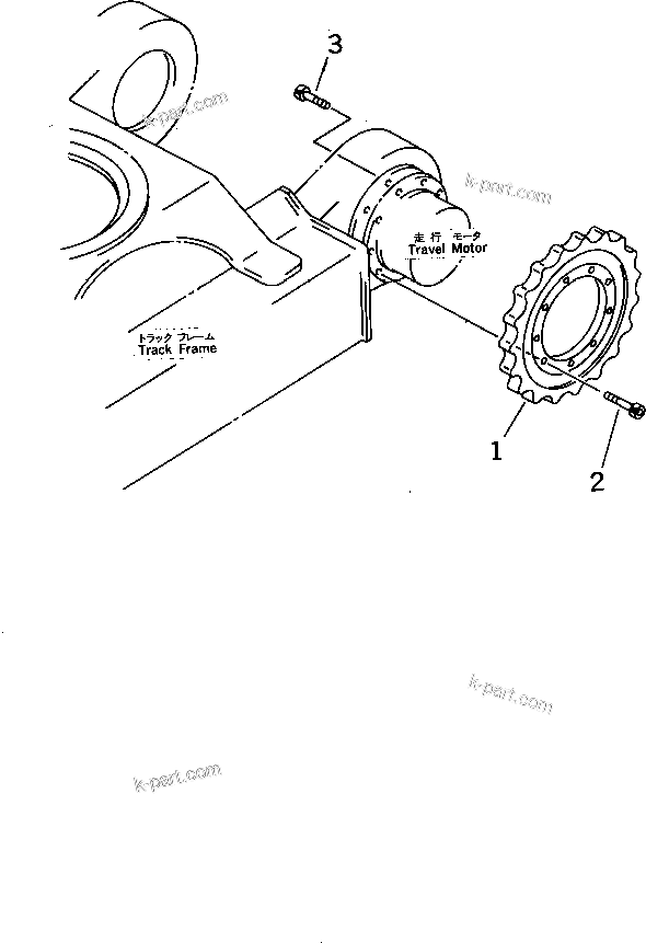 Komatsu parts book diagram for PC07-2 S/N 3001-UP: SPROCKET