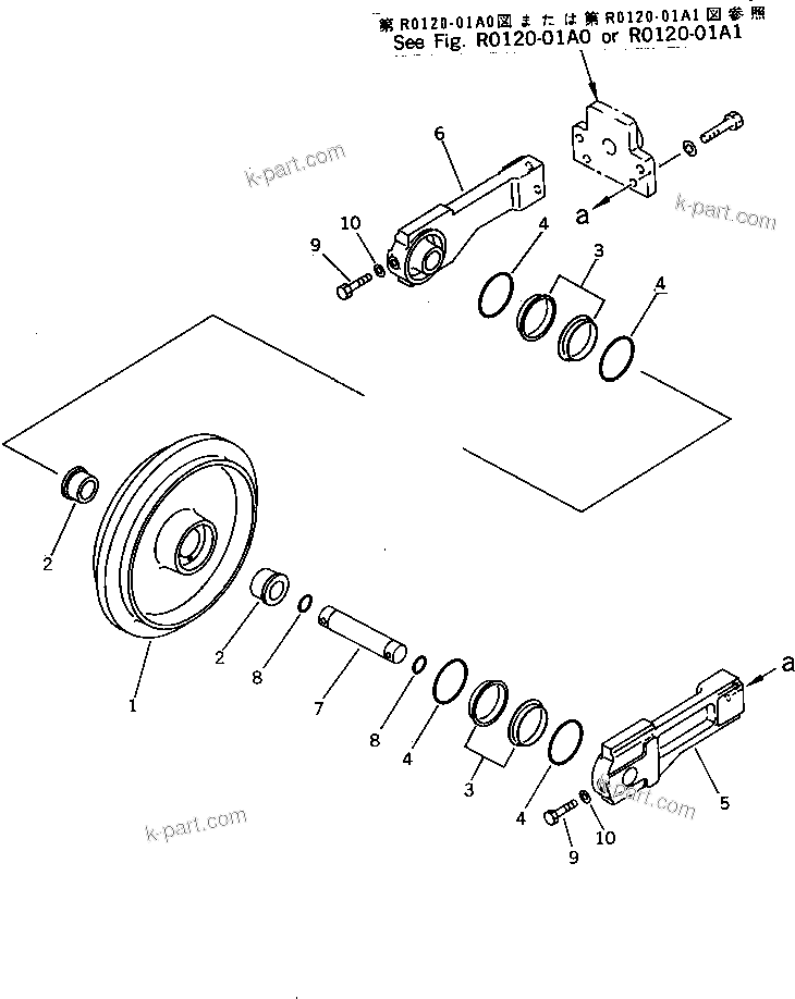 Komatsu parts book diagram for PC07-2 S/N 3001-UP: FRONT IDLER