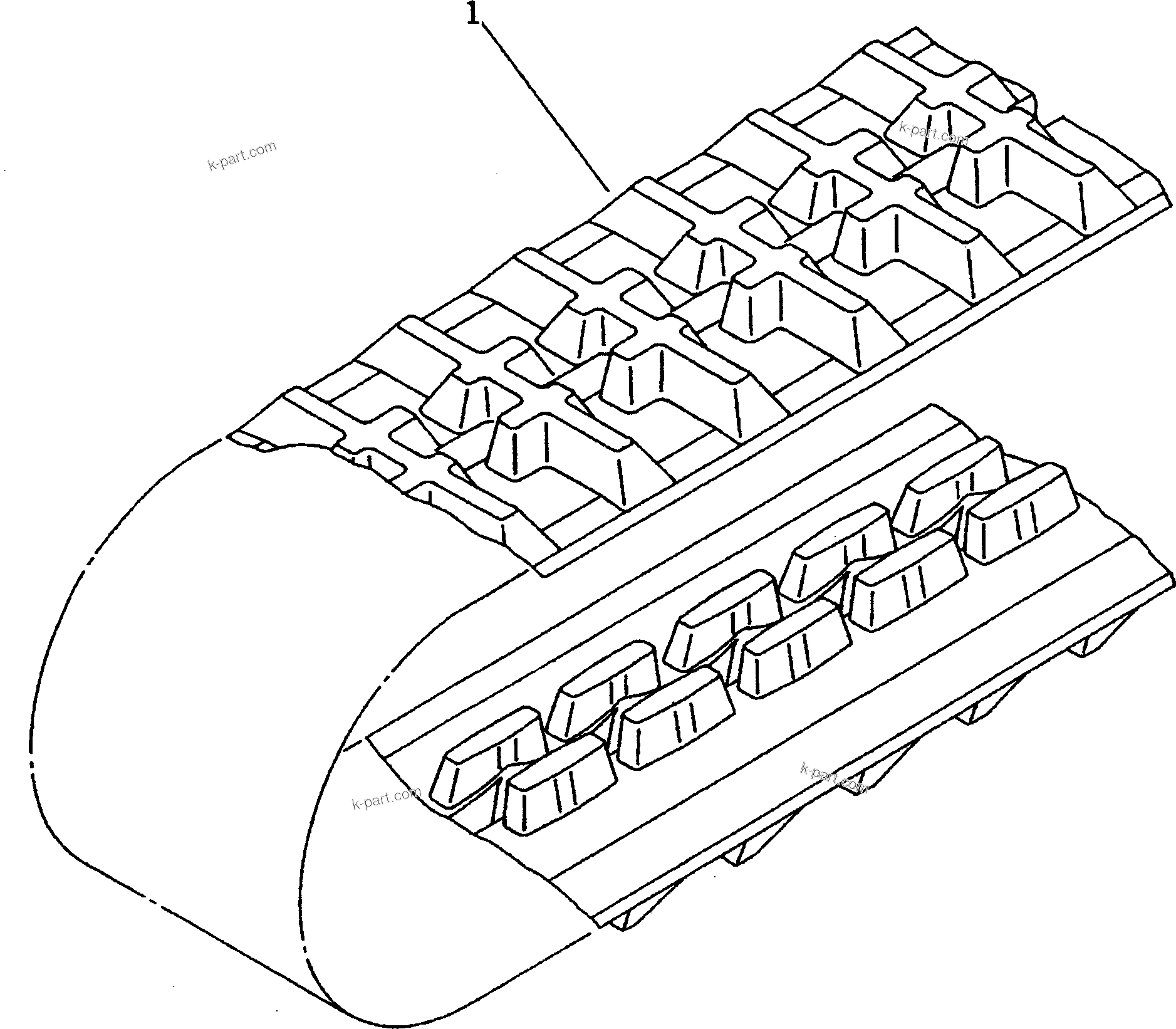 Komatsu parts book diagram for PC07-2 S/N 3001-UP: TRACK SHOE (RUBBER SHOE)(#5461-)