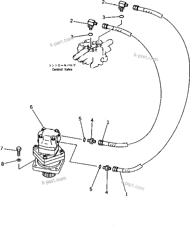 Komatsu parts book diagram for PC10-6 S/N 20001-UP: HYDRAULIC PIPING (SWING MOTOR LINE)