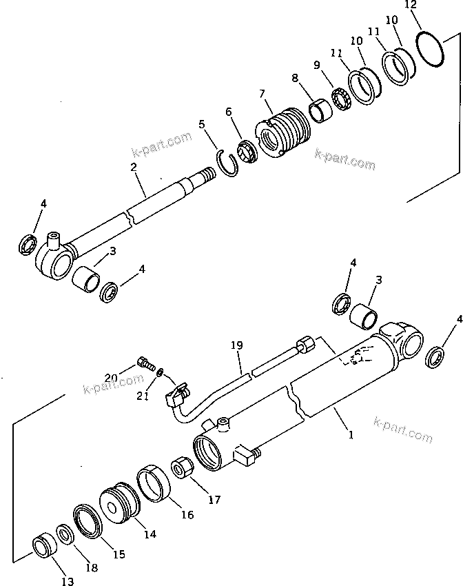 Komatsu parts book diagram for PC10-6 S/N 20001-UP: BOOM CYLINDER (FOR CANOPY)