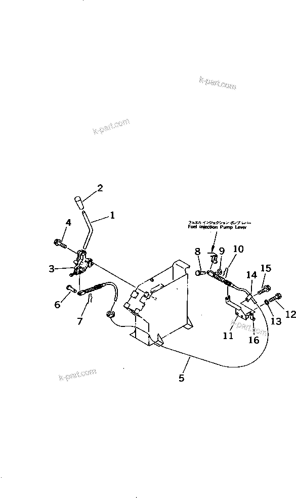 Komatsu parts book diagram for PC10-7 S/N 25001-UP: FUEL CONTROL LEVER AND LINKAGE(#25001-27776)