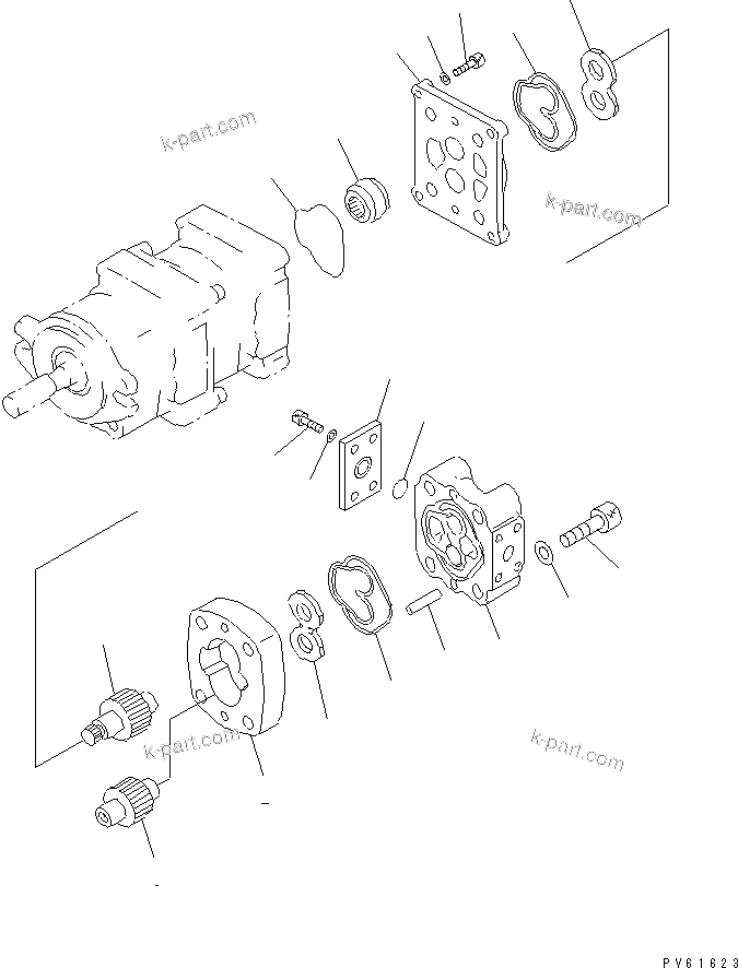 Komatsu parts book diagram for PC10-7 S/N 25001-UP: HYDRAULIC PUMP (3/3) (FOR JAPAN)(#25001-27776)