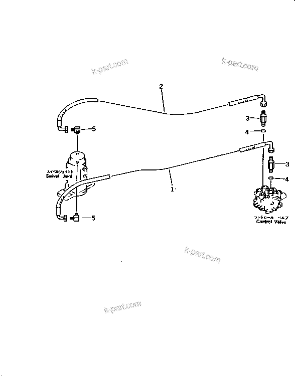 Komatsu parts book diagram for PC10-7 S/N 25001-UP: HYDRAULIC PIPING (BLADE CYLINDER LINE) (UPPER)
