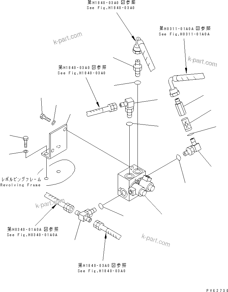 Komatsu parts book diagram for PC10-7 S/N 25001-UP: P.P.C. LINE (1/4)(#27777-)