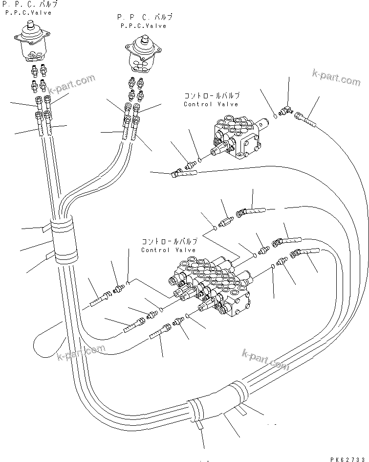 Komatsu parts book diagram for PC10-7 S/N 25001-UP: P.P.C. LINE (4/4)(#27777-)