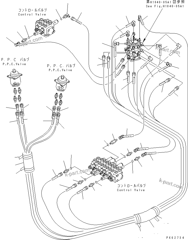 Komatsu parts book diagram for PC10-7 S/N 25001-UP: P.P.C. LINE (4/4) (FOR MULTPLE PATTERN)(#27777-)