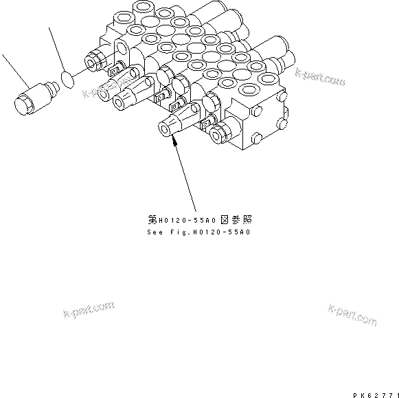 Komatsu parts book diagram for PC10-7 S/N 25001-UP: SUCTION VALVE (FOR SLIDE ARM)(#27777-)