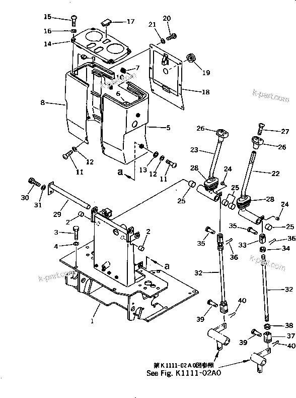 Komatsu parts book diagram for PC10-7 S/N 25001-UP: TRAVEL CONTROL LEVER(#25001-27776)