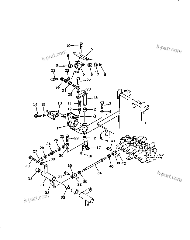 Komatsu parts book diagram for PC10-7 S/N 25001-UP: BOOM SWING PEDAL AND LINKAGE(#25001-27776)