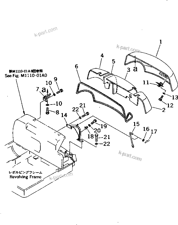 Komatsu parts book diagram for PC10-7 S/N 25001-UP: ENGINE HOOD (2/3)(#27777-)