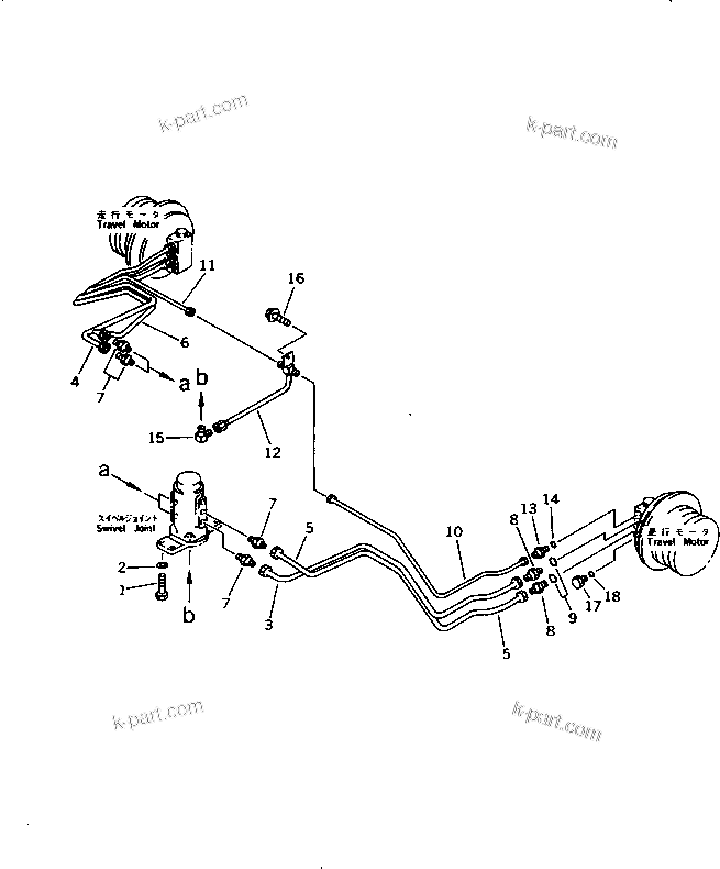 Komatsu parts book diagram for PC10-7 S/N 25001-UP: LOWER PIPING(#25001-27776)