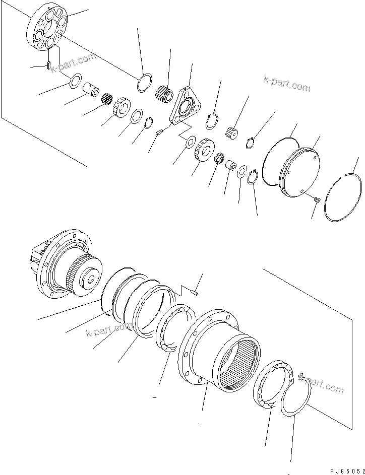 Komatsu parts book diagram for PC10-7 S/N 25001-UP: TRAVEL MOTOR (1/3)(#27777-)