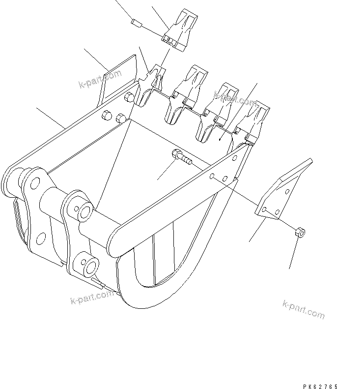 Komatsu parts book diagram for PC10-7 S/N 25001-UP: REINFORCED BUCKET ? 0.07M3 (MINI 0.11M3) 500MM(#27777-)