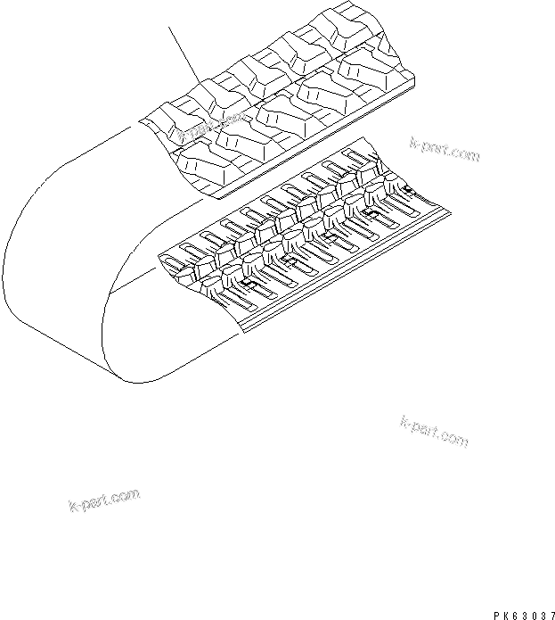 Komatsu parts book diagram for PC10-7 S/N 25001-UP: TRACK SHOE (RUBBER SHOE)(#27777-)
