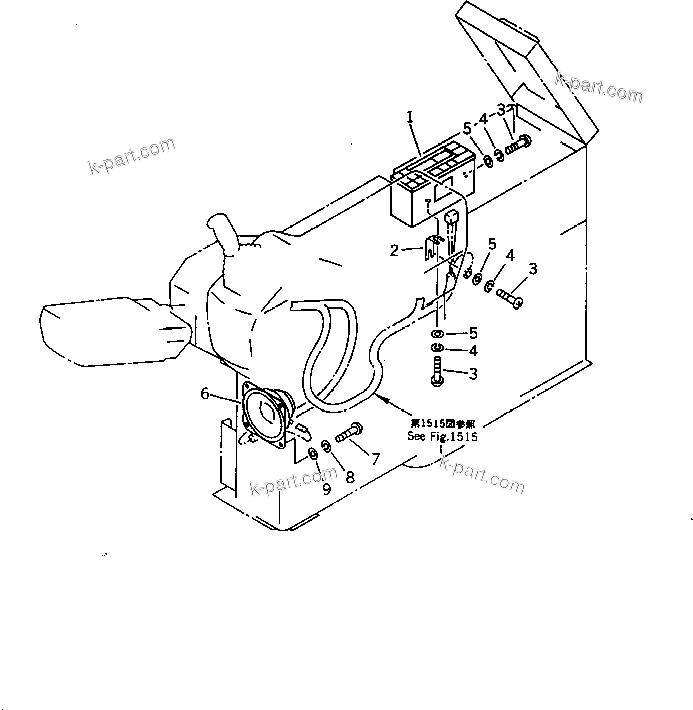 Komatsu parts book diagram for PC100-5 S/N 28001-UP: AM RADIO AND SPEAKER (FOR WRIST CONTROL LEVER) (EXCEPT JAPAN)(#32402-)