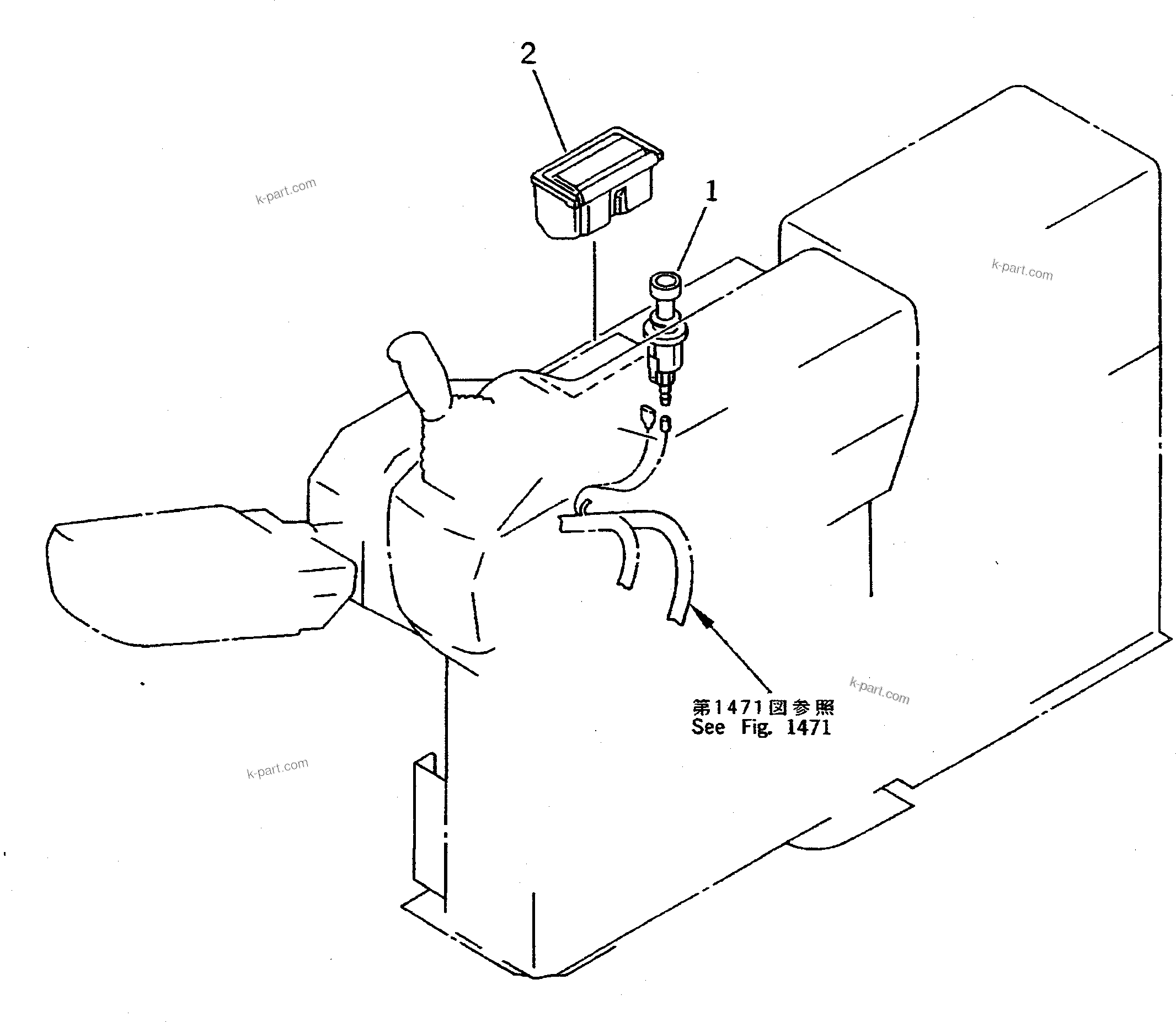 Komatsu parts book diagram for PC100-5 S/N 28001-UP: LIGHTER AND ASHTRAY (FOR WRIST CONTROL LEVER)