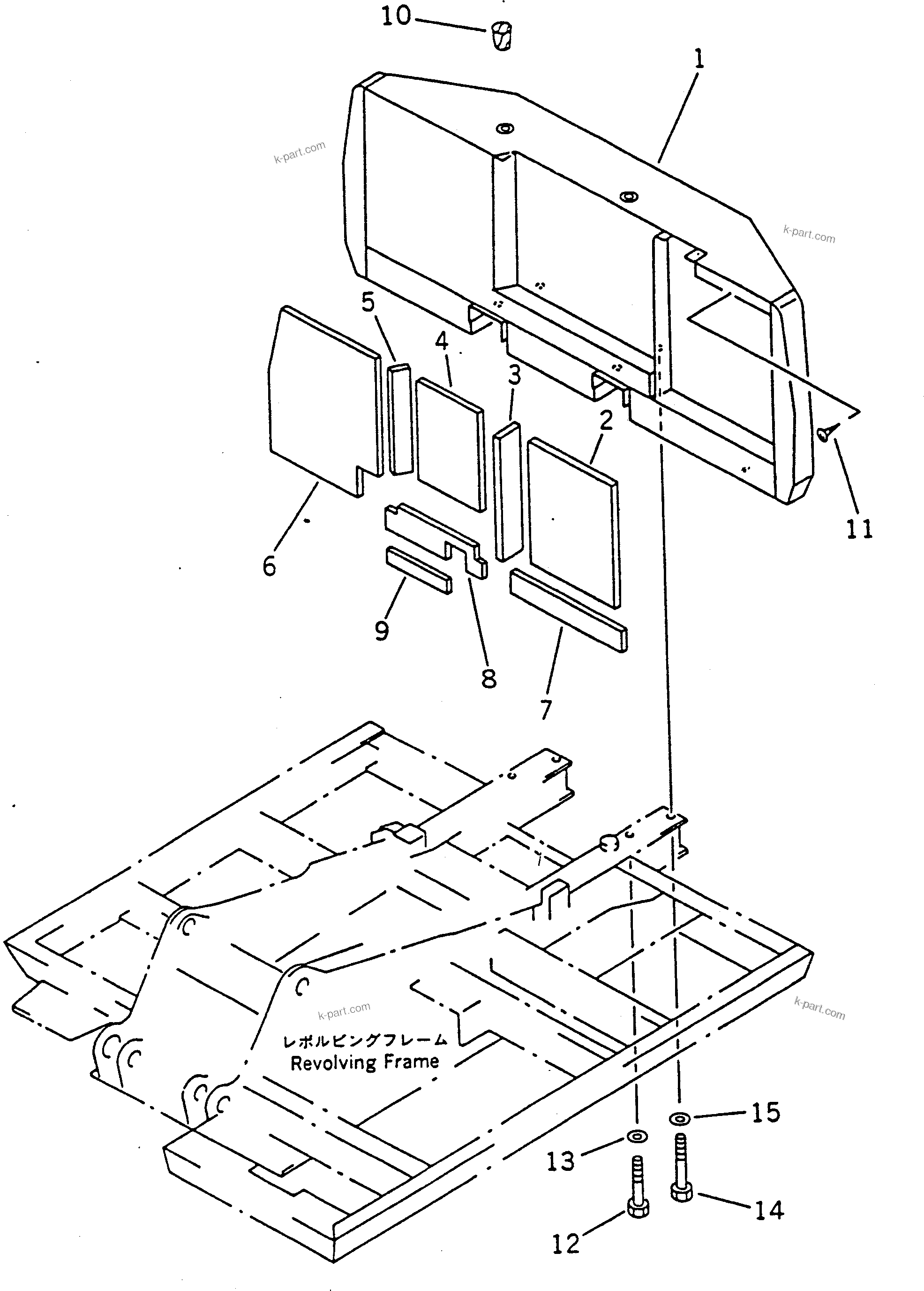 Komatsu parts book diagram for PC100-5 S/N 28001-UP: COUNTER WEIGHT(#28001-32401)