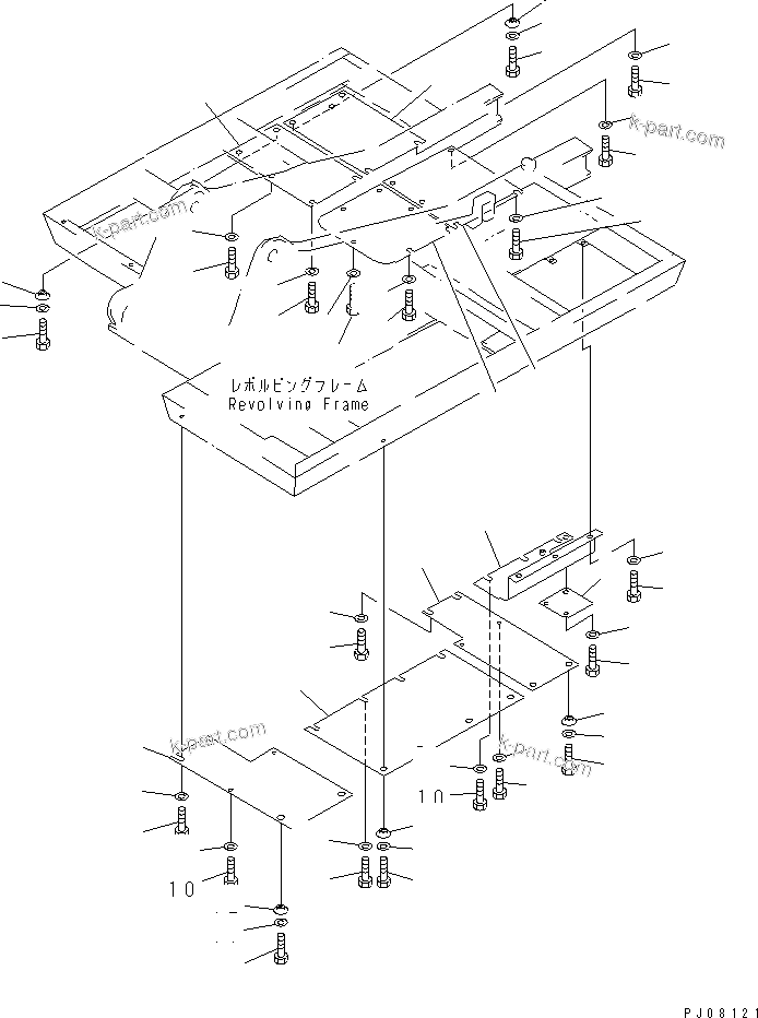 Komatsu parts book diagram for PC100-5 S/N 28001-UP: REVOLVING FRAME UNDER COVER (PC100SS)(#28001-32401)