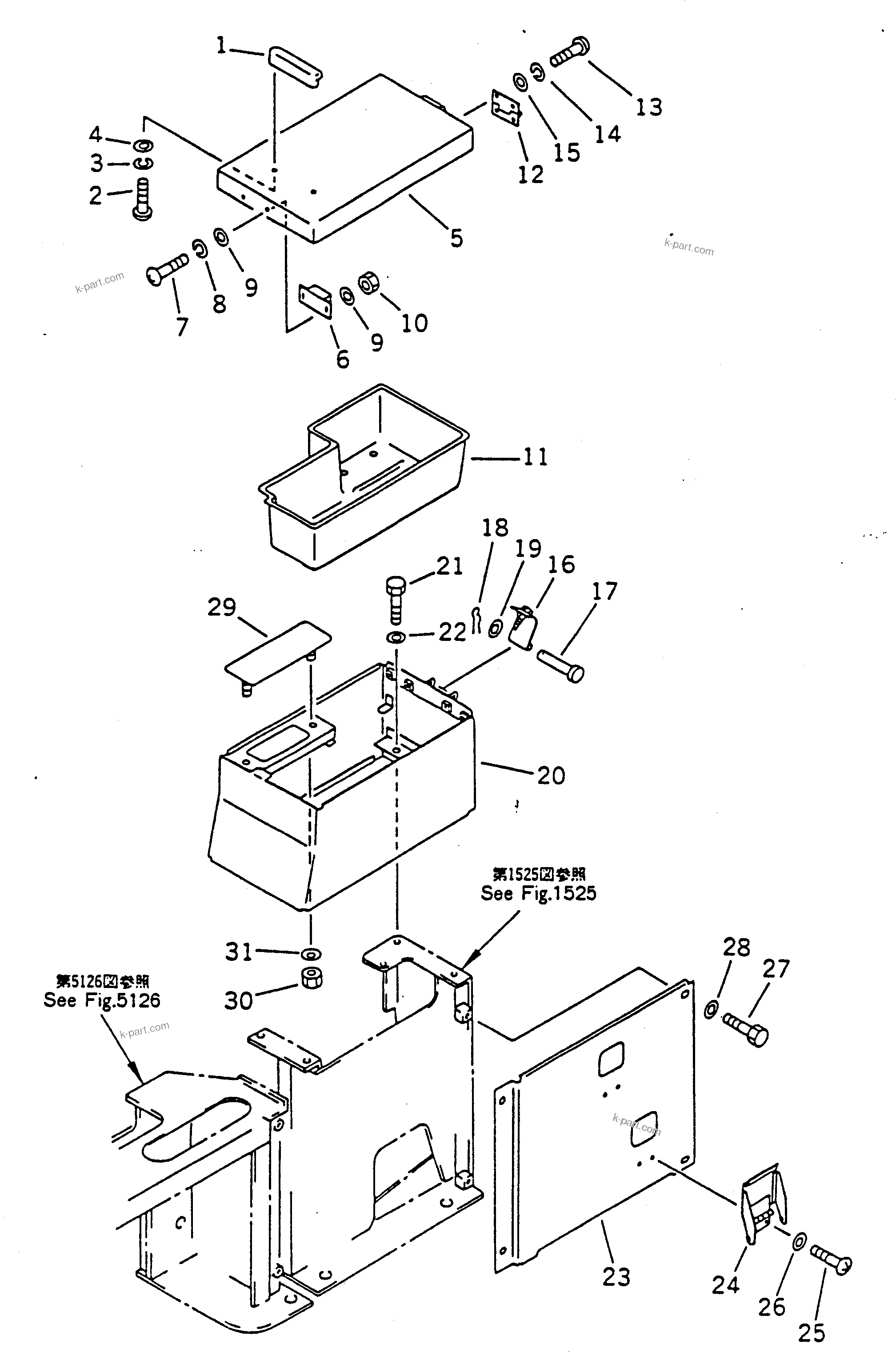 Komatsu parts book diagram for PC100-5 S/N 28001-UP: RIGHT STAND AND LEVER (REAR) (FOR WRIST CONTROL LEVER)(#28001-29532)