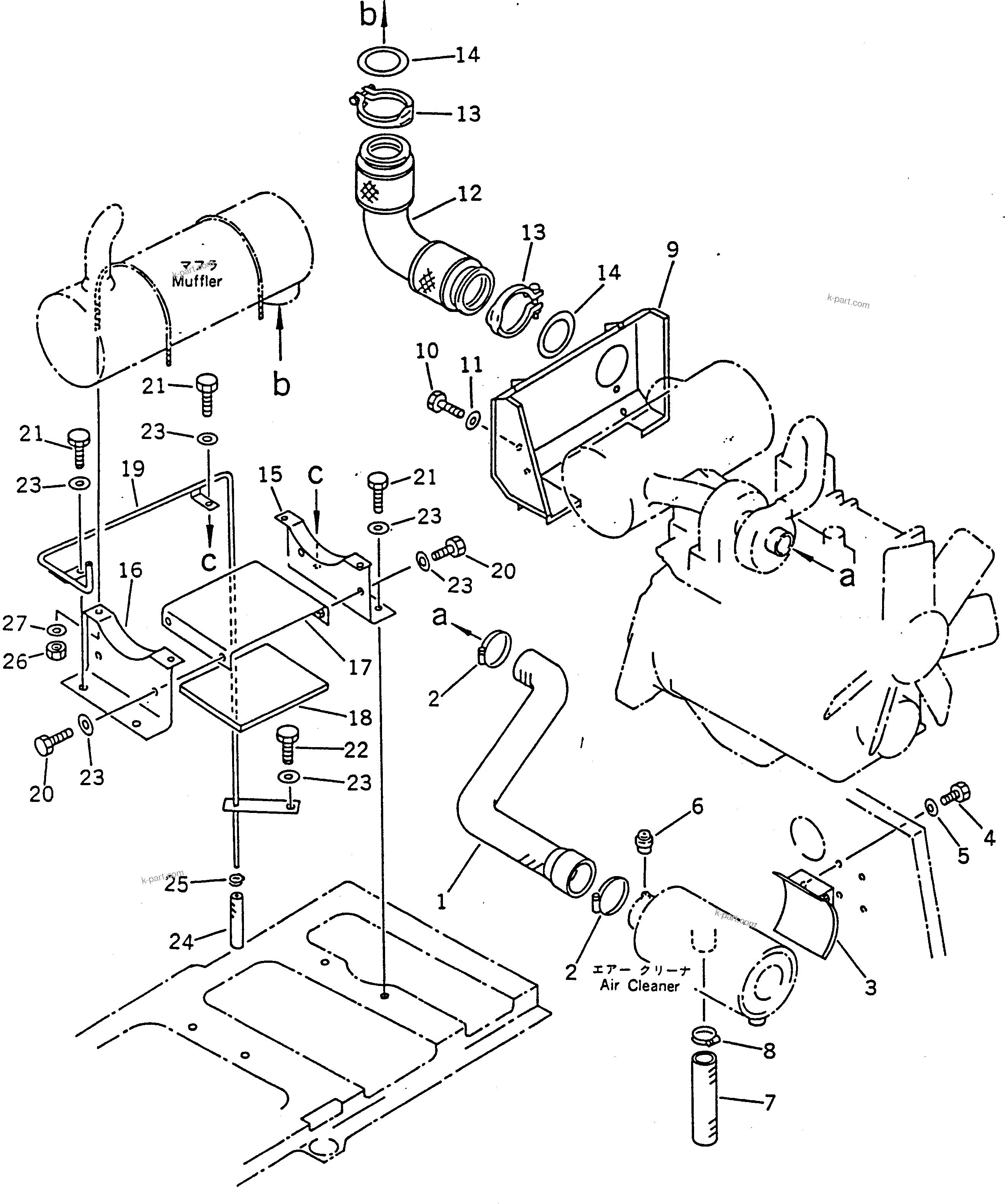 Komatsu parts book diagram for PC100-5 S/N 28001-UP: ENGINE RELATED PARTS (PC100SS)(#28001-32401)