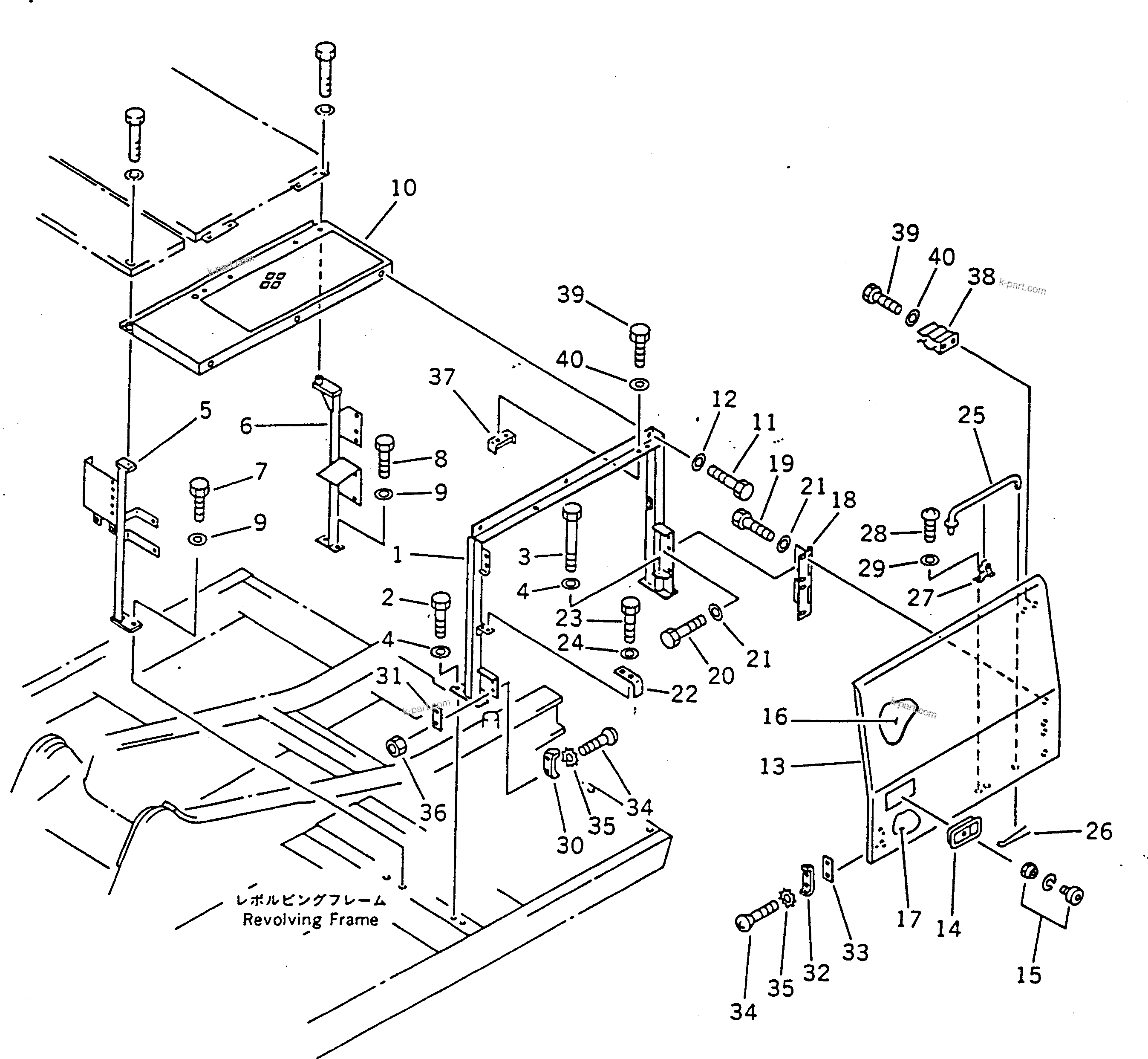 Komatsu parts book diagram for PC100-5 S/N 28001-UP: LEFT SIDE COVER (FOR WRIST CONTROL LEVER)(#28001-29805)