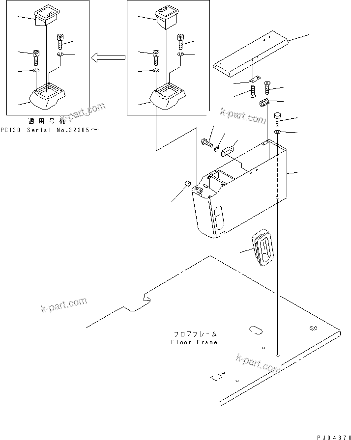 Komatsu parts book diagram for PC100-5 S/N 28001-UP: MAGAZINE BOX (FOR LONG LEVER CONTROL)