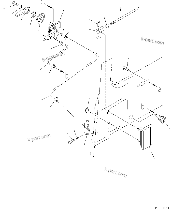 Komatsu parts book diagram for PC100-5 S/N 28001-UP: OPERATOR'S CAB (7/7) (DOOR 2/2)(#28001-28312)