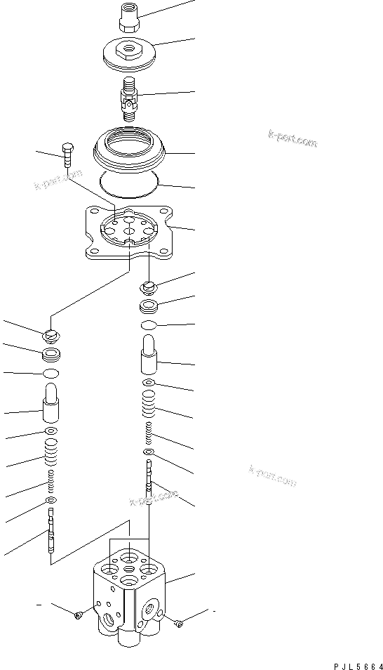 Komatsu parts book diagram for PC100-5 S/N 28001-UP: P.P.C. VALVE (FOR WRIST CONTROL)(#34960-)
