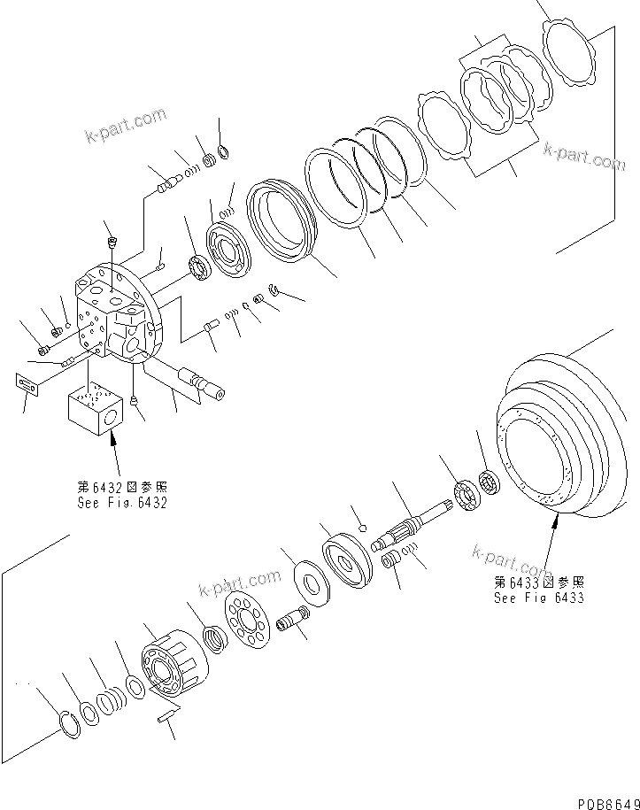 Komatsu parts book diagram for PC100-5 S/N 28001-UP: TRAVEL MOTOR (1/3)