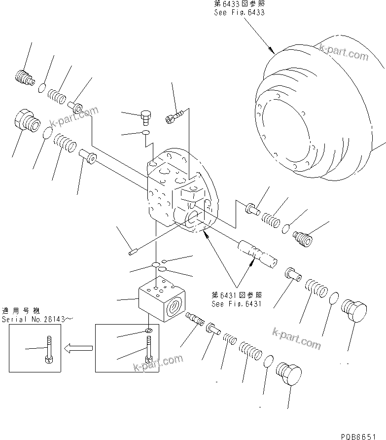 Komatsu parts book diagram for PC100-5 S/N 28001-UP: TRAVEL MOTOR (2/3)