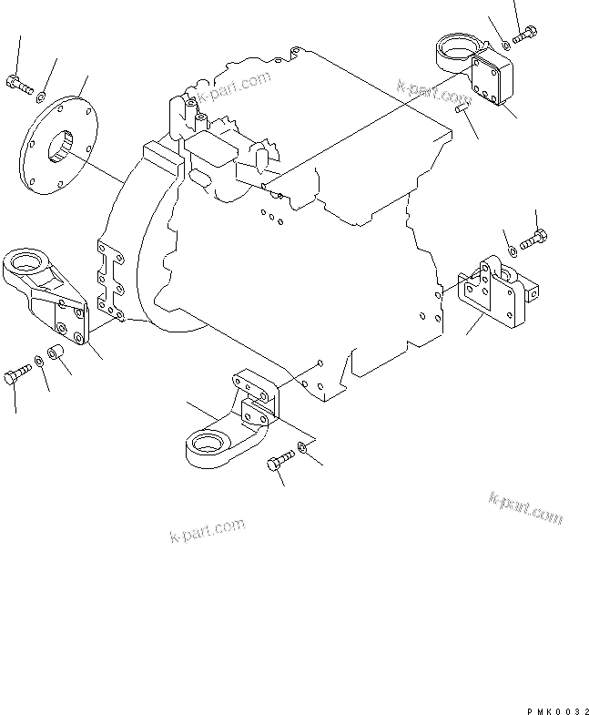 Komatsu parts book diagram for PC100-6Z S/N 40001-UP: ENGINE RELATED PARTS(#45438-46519)