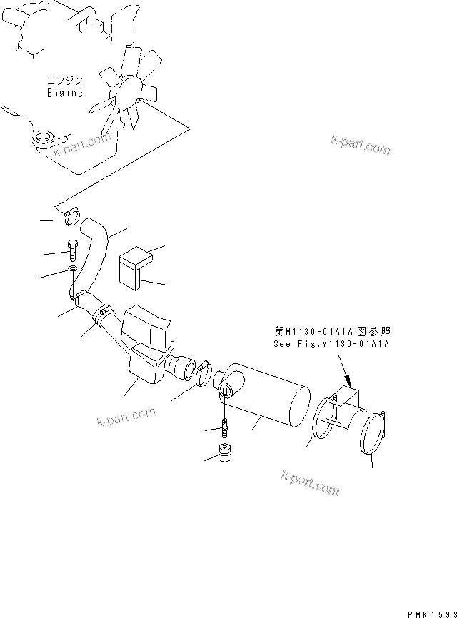 Komatsu parts book diagram for PC100-6Z S/N 40001-UP: AIR CLEANER (DOUBLE ELEMENT)(#45438-46826)