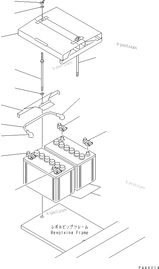 Komatsu parts book diagram for PC100-6Z S/N 40001-UP: BATTERY (LARGE CAPACITY)(#42157-46813)