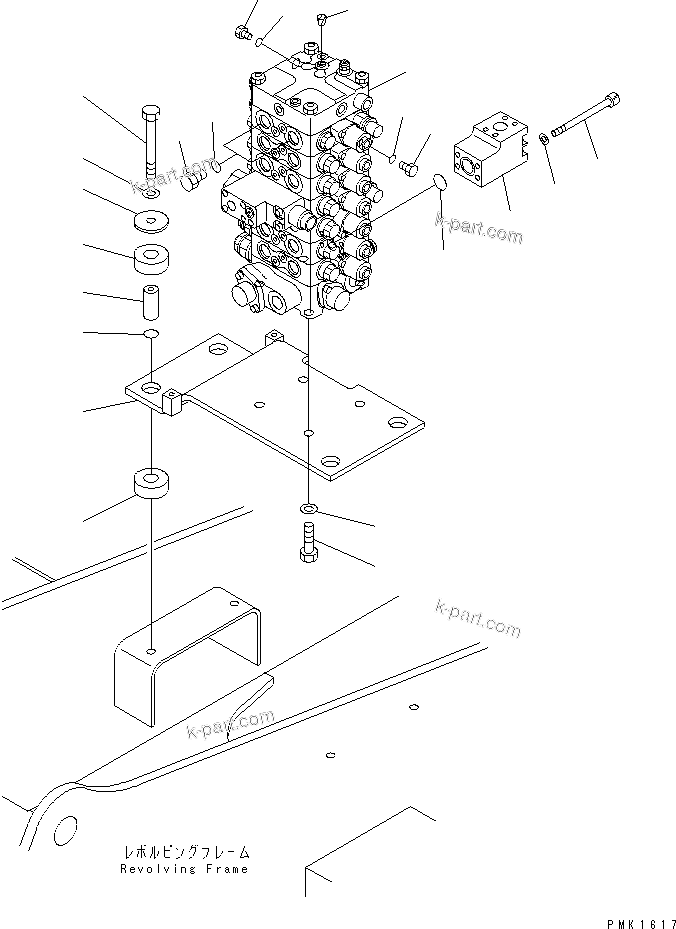 Komatsu parts book diagram for PC100-6Z S/N 40001-UP: MAIN VALVE (VALVE ? BRACKET ? MOUNT AND PLUG) (CUSTOM)(#45438-46826)