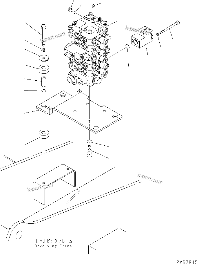 Komatsu parts book diagram for PC100-6Z S/N 40001-UP: MAIN VALVE (VALVE ? BRACKET ? MOUNT AND SENSOR)(#45416-46826)