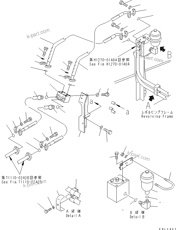 Komatsu parts book diagram for PC100-6Z S/N 40001-UP: ATTACHMENT LINE (CONVERTIBLE VALVE AND JOINT BLOCK PIPING)(#46331-)