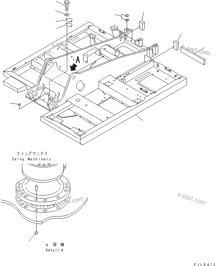 Komatsu parts book diagram for PC100-6Z S/N 40001-UP: REVOLVING FRAME (ATTACHMENT)(#46814-)