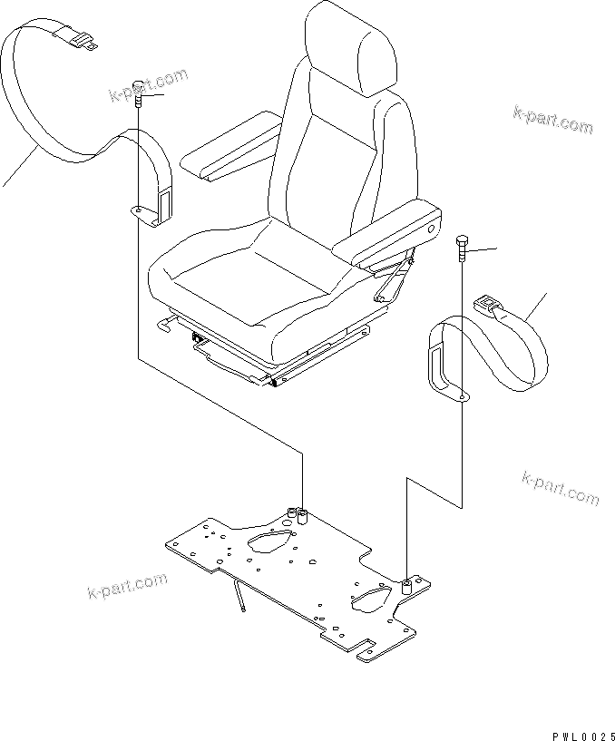 Komatsu parts book diagram for PC100-6Z S/N 40001-UP: SEAT BELT (50MM WIDE)(#46059-46826)