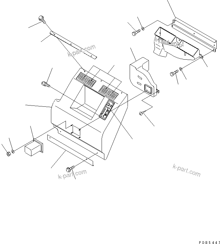 Komatsu parts book diagram for PC100-6Z S/N 40001-UP: SEAT REAR COVER (WITH AIR CONDITIONER)(#45438-46826)