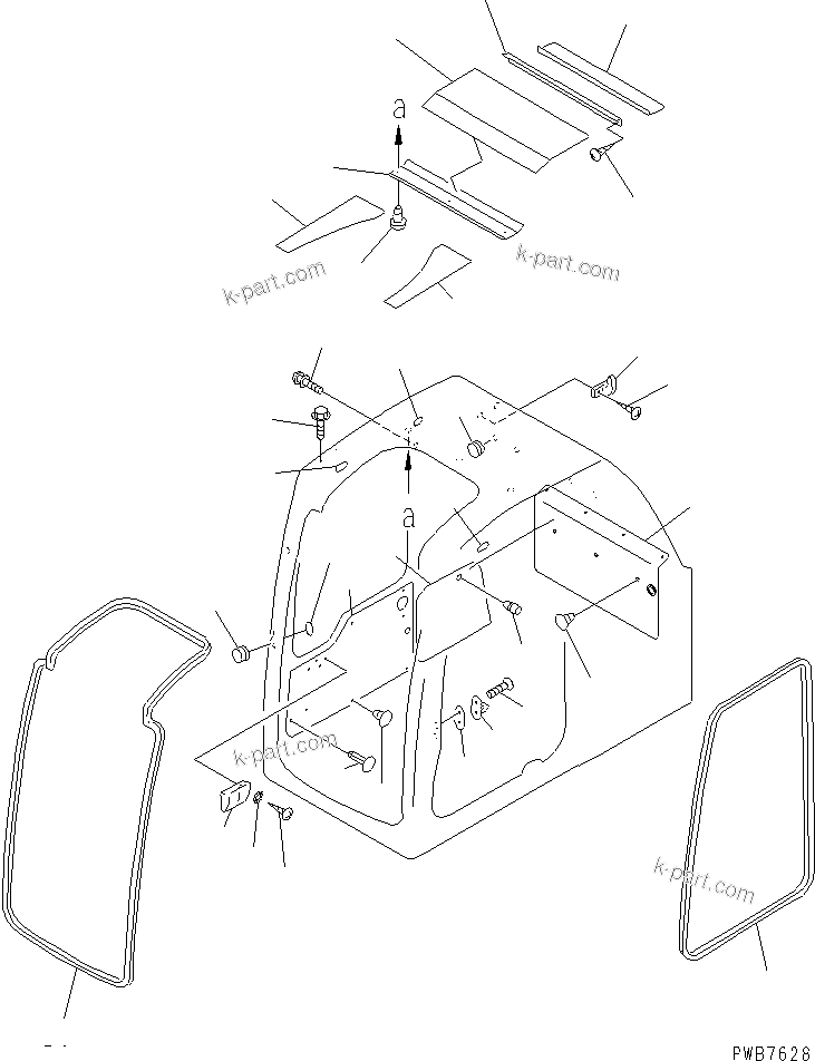 Komatsu parts book diagram for PC100-6Z S/N 40001-UP: OPERATOR'S CAB (INSIDE COVER)(#45753-46826)